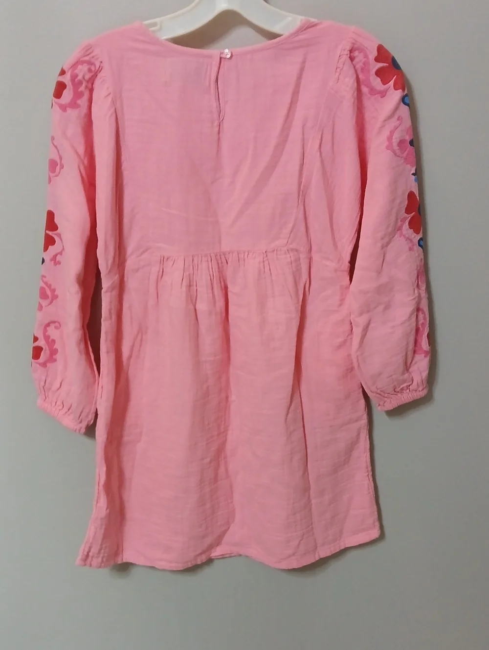 Old Navy Long-Sleeve Double-Weave Embroidered Swing Dress for Girls. Sz 10/12